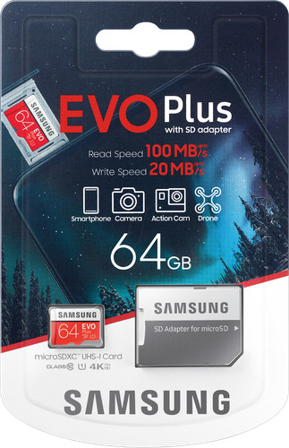 Micro samsung evo plus - sd, 64gb